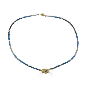 Sea Impression Beaded Necklace, 14k