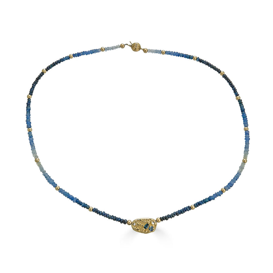 Sea Impression Beaded Necklace, 14k