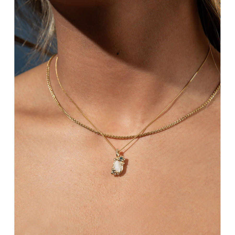 Beach Stone Froth Necklace, 14k