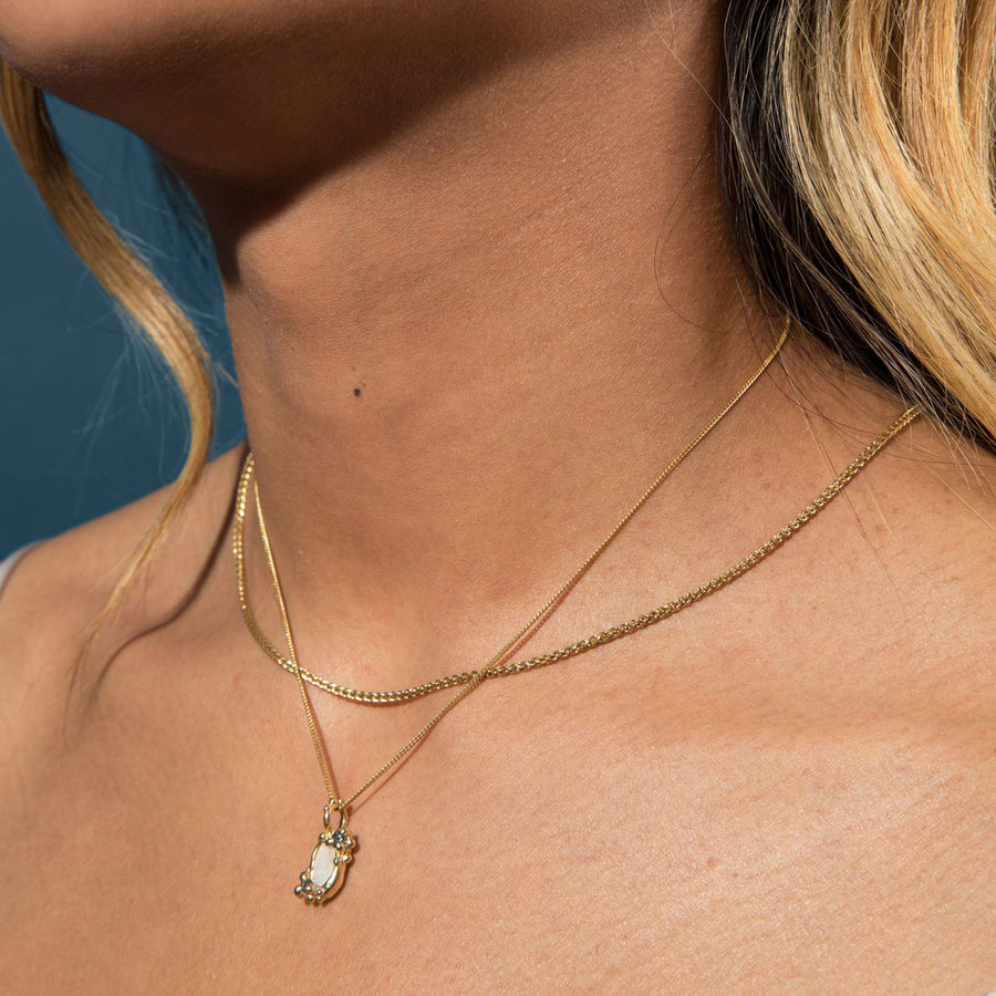 Beach Stone Froth Necklace, 14k