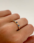 gold sapphire stacking ring
